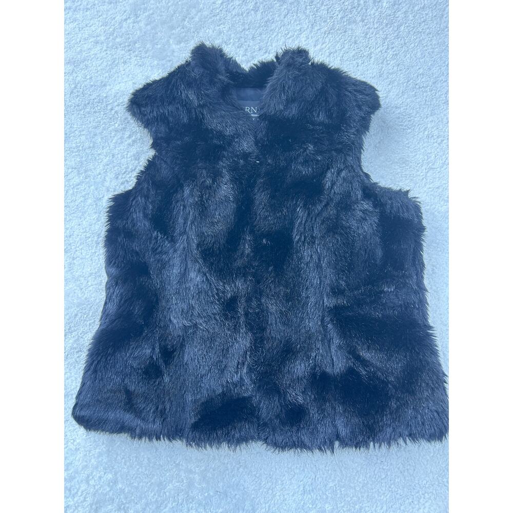 Bernini Beverly Hills Vintage Black Fur Vest Size Large